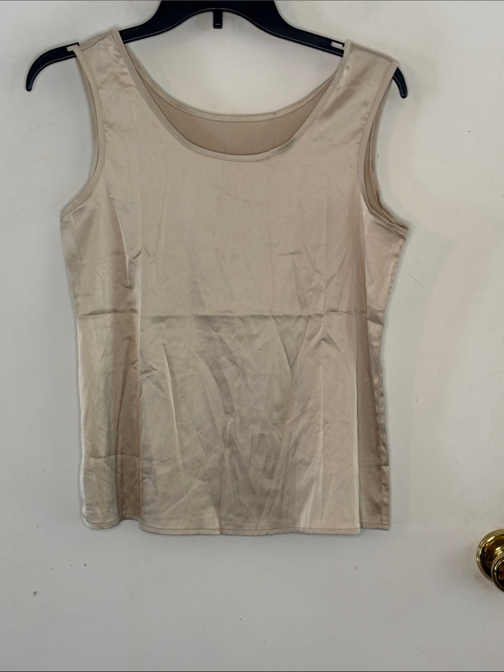 Beige satin tank top Size Large